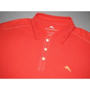 Tommy Bahama Short‎ Sleeved Dark Orange Pique Marlin Logo Polo Shirt Men's XL